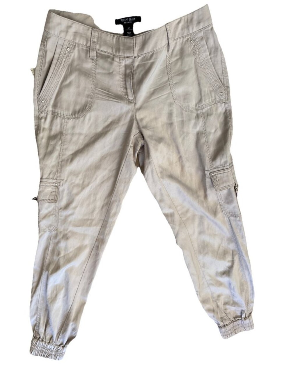 White House Black Market Tan Utility Cargo Jogger Pants 0 Petite Pockets